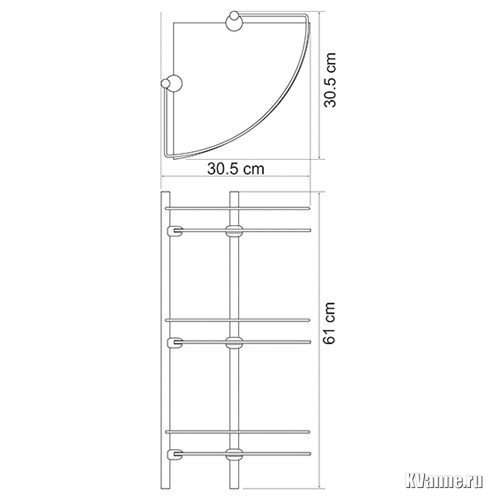 Полка стеклянная угловая k 544