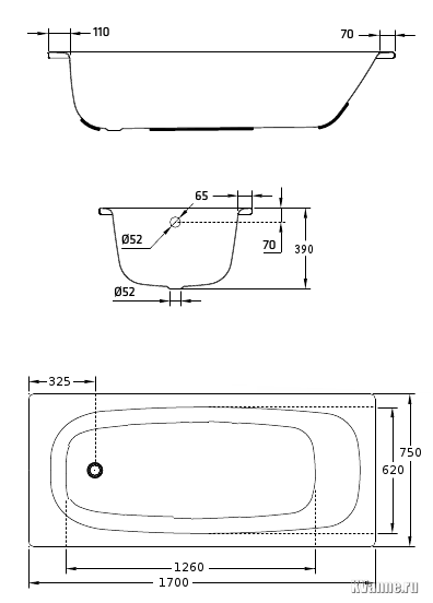 Стальная Ванна Blb Universal B50h 150x70 Купить