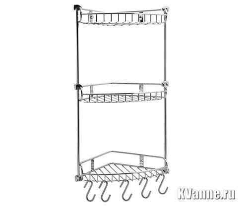 Полка металлическая тройная угловая WasserKRAFT K-1233