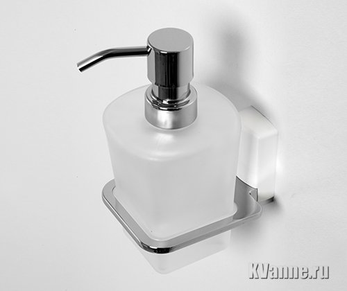 Дозатор для жидкого мыла стеклянный, 300 ml WasserKRAFT Leine К-5099WHITE