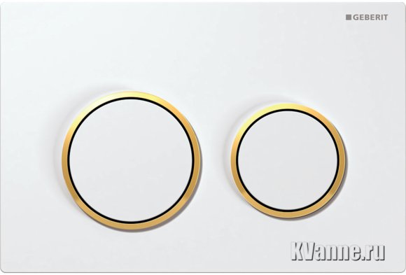 Кнопка смыва Geberit Omega 20 115.085.KK.1 белая и золото