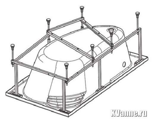 Металлический каркас для ванны Santek Ибица XL 160х100