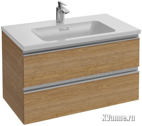 Тумба под раковину Jacob Delafon Vox 80, 2 ящика, встроенные ручки, ореховое дерево Тумба под раковину Jacob Delafon Vox 80, 2 ящика, встроенные ручки, ореховое дерево