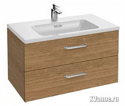 Тумба под раковину Jacob Delafon Vox 80, 2 ящика, изогнутые ручки, ореховое дерево Тумба под раковину Jacob Delafon Vox 80, 2 ящика, изогнутые ручки, ореховое дерево