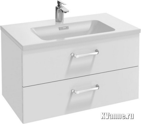 Тумба под раковину Jacob Delafon Vox 80, 2 ящика, изогнутые ручки, белая (меламин) Тумба под раковину Jacob Delafon Vox 80, 2 ящика, изогнутые ручки, белая (меламин)