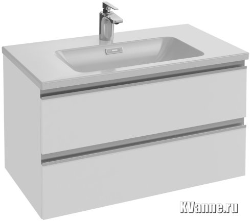 Тумба под раковину Jacob Delafon Vox 80, 2 ящика, встроенные ручки, белый лак Тумба под раковину Jacob Delafon Vox 80, 2 ящика, встроенные ручки, белый лак