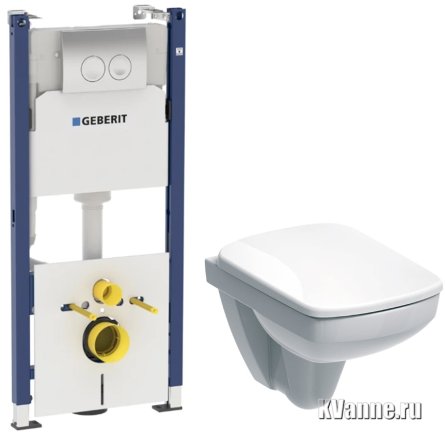 Унитаз безободковый с инсталляцией Geberit Selnova Square 458.121.SE.1