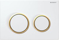 Кнопка смыва Geberit Omega 20 115.085.KK.1 белая и золото