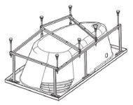 Металлический каркас для ванны Santek Ибица 150х100