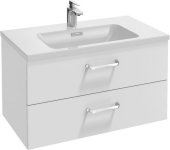 Тумба под раковину Jacob Delafon Vox 80, 2 ящика, изогнутые ручки, белая (меламин)