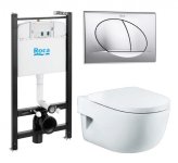 Унитаз Roca Meridian-N Compact подвесной + инсталляция Roca Active WC