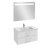 Тумба под раковину Jacob Delafon Vox 80, 2 ящика, изогнутые ручки, белая (меламин)